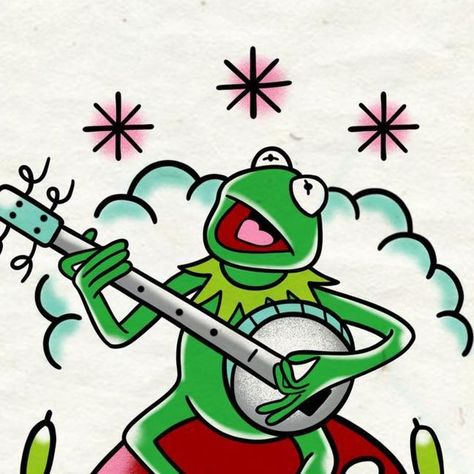 Makitta Boom on Instagram: "🌈 DISPONIBLE!!!  ¿Qué edad tenías cuando te diste cuenta de que Kermit era zurdo? . . . . . . . . . . .  #kermit #kermitthefrog #kermitthefrogtattoo #muppets #muppetsfanart #muppetstattoo #fanart #fanarttattoo #tattoos #tattooflash #flashes #inkadict #inkart #cartoons #fanarttattoo #femaletattooartist #neotraditional #neotraditionaltattoo #latinatattooartist #losangeles #losangelesart #losangelestattoo #losangelesink #california #femaletattooartist #veganink #tatuadora #argentina #makittaboom" Gonzo Tattoo The Muppets, Funny Kermit Pictures, Kermit The Frog Tattoo, Kermit Tattoo, Muppet Tattoo, Muppets Tattoo, Muppets Fanart, Frog Tattoos, Rainbow Connection