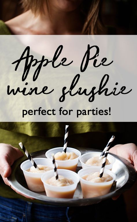 Apple Cider Slushies, Wine Slushie Recipe, Wine Slushies, Cider Mimosas, Apple Cider Drink, Apple Cider Mimosa, Spiked Apple Cider, Apple Wine, Cider Drinks