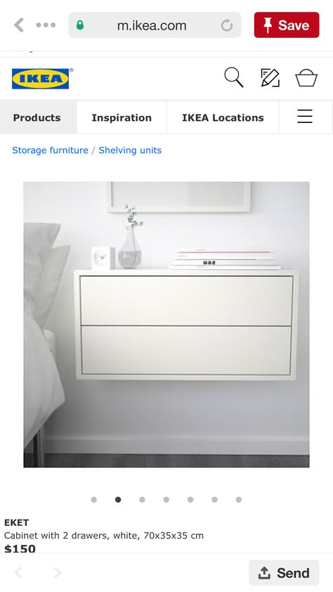 Floating bed side tables Ikea Floating Side Table Night Stands, Frozen Theme Room, Small Closet Design, Florida Bedroom, Floating Side Table, Bed Side Tables, Floating Drawer, Floating Bedside Table, Bedside Drawers