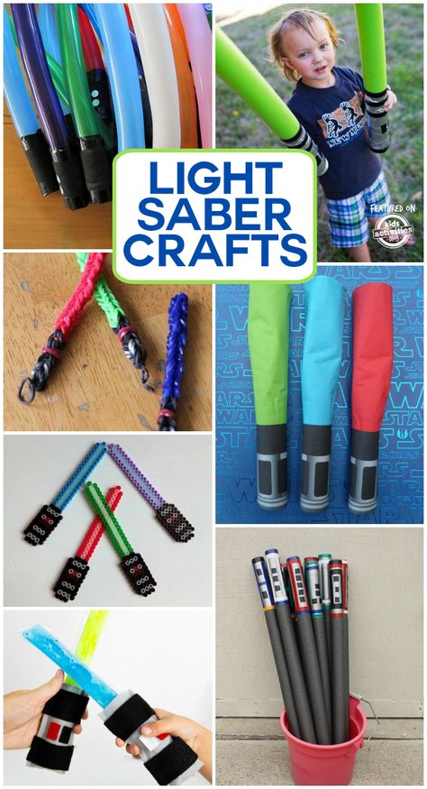 15 Cool Ways To Make A Light Saber Star Wars Activities, Star Wars Crafts, Star Wars Light, Star Wars Birthday Party, Activities For Girls, Activities For Boys, Star Wars Light Saber, Birthday Party Activities, Birthday Star