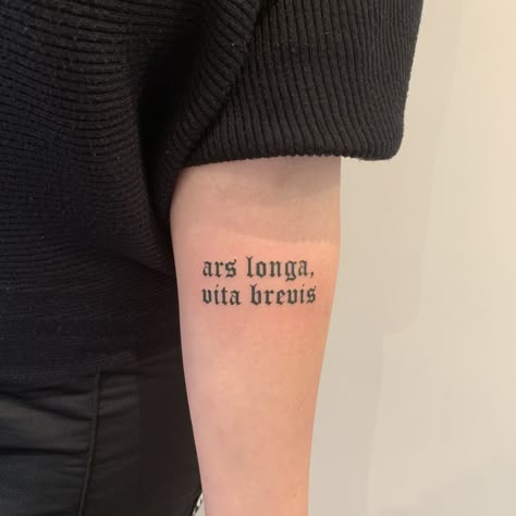 Latin gothic by @ellepleure Gothic Tattoo Quotes, Latin Letters Tattoo, Latin Font Tattoo, Gothic Tattoo Writing, Latin Writing Tattoo, Goth Word Tattoo, Tattoo Font Gothic, Immortal Tattoo Text, Goth Writing Tattoo