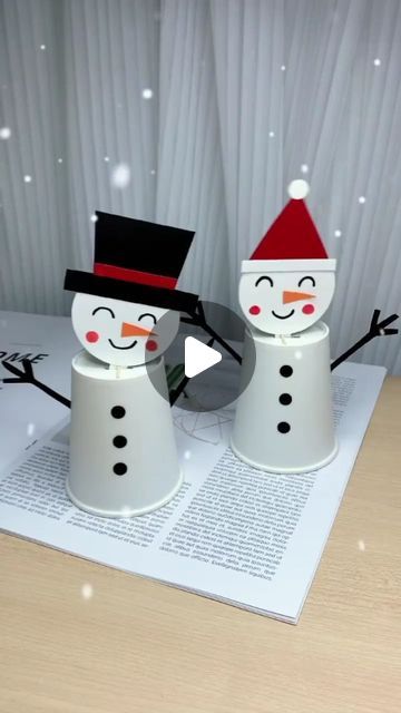 Chrismas Crafts, Paper Cup Crafts, December Crafts, Homemade Toys, Cup Crafts, Christmas Cup, Crafty Kids, Snowman Crafts, Paper Cups