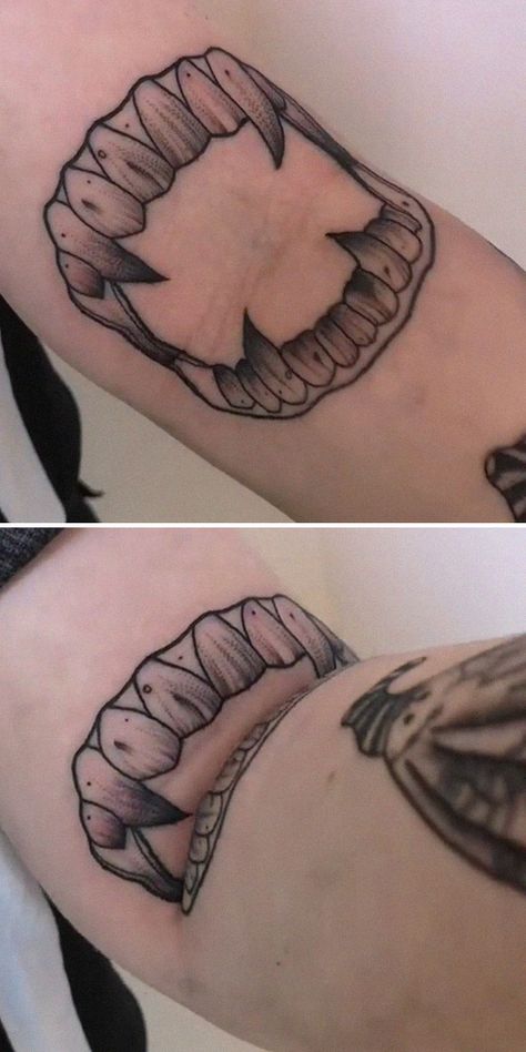 Creative-Moving-Tattoo-Designs Strange Tattoos Creative, Small Creepy Tattoos For Women, Odd Tattoo Ideas, Inappropriate Tattoos, Cursed Tattoo, 3d Tattoo Designs, Moving Tattoos, Small Creepy Tattoos, Weirdcore Tattoo