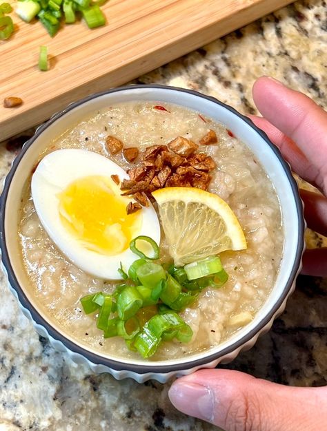 Rice Porridge Recipe, Caldo Recipe, Filipino Rice, Sick Food, Plain Rice, Breakfast Soup, Philippines Food, Porridge Recipes, Rice Porridge