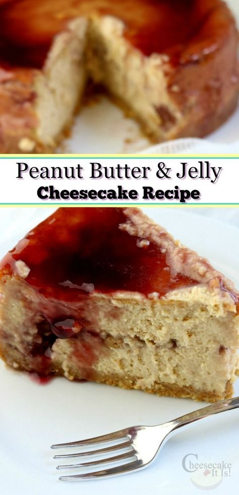 Oven Baked Cheesecake, Old Fashioned Cheesecake Recipe, Peanut Butter And Jelly Cheesecake, Baked Cheesecake Recipes, Instant Pot Cheesecake Recipes, Cheesecake Treats, Work Desserts, Jelly Cheesecake, Cheesecake Recipes Easy