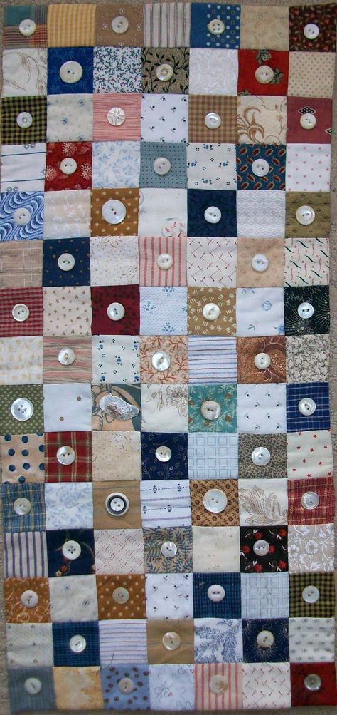 Button Quilt, Button Inspiration, Button Display, Button Creations, Postage Stamp Quilt, Charm Quilt, Miniature Quilts, Diy Buttons, Thrift Shop