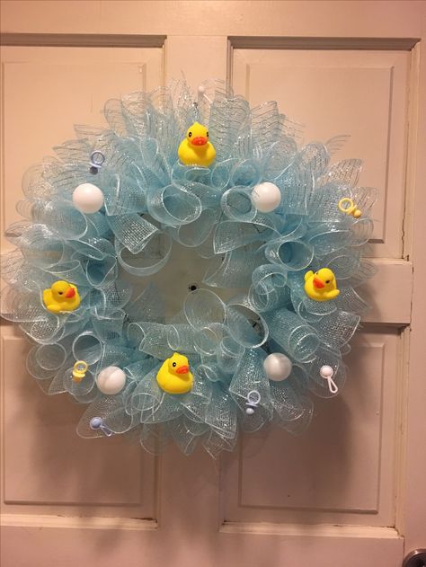 Duck Wreath, Ducky Nursery, Rubber Ducky Decorations, Rubber Duck Nursery, Rubber Duck Decor, Rubber Duck Nursery Theme, Rubber Ducky Themed Bathroom, Rubber Ducky Baby Shower Ideas, Duck Ornaments