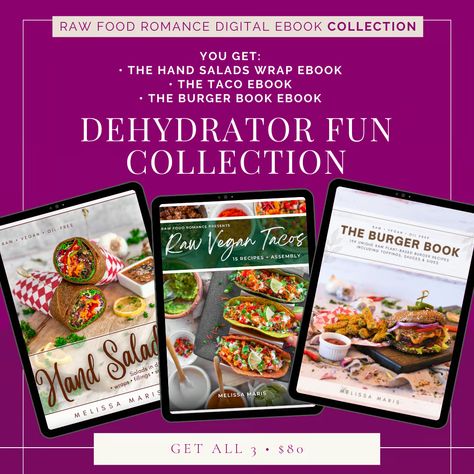 WRAPS, BURGERS & TACOS - THE DEHYDRATOR FUN COLLECTION - Payhip Mango Jalapeno Salsa, Raw Wraps, Raw Sweet Potato, Brunch Burger, Sweet N Spicy, Raw Vegan Diet, Onion Burger, Plant Based Burgers, Vegan Wraps