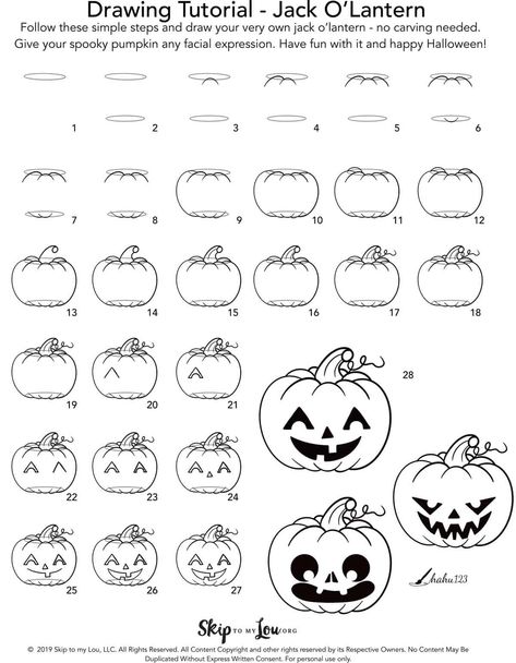 Learn how to draw a jack o lantern with an easy illustrated guide and video to watch. In no time at all, you will be an expert. Move on with more things to draw. You will find simple guides from everything to draw animals to flowers. #drawing #howtodraw #halloween #jackolantern How To Draw A Jack O Lantern, How To Draw A Jackolantern, Jack O Lantern Doodle, Jack O Lantern Drawing, Jackolantern Drawing, How To Draw Halloween, Lantern Drawing, Jack Lantern, Scary Halloween Pumpkins