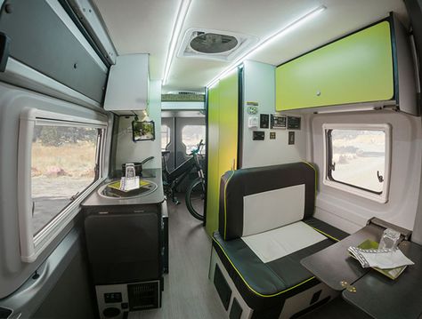 Revel Van, Sprinter Van Conversion Interiors, Sprinter Interior, Small Truck Camper, Sprinter Motorhome, Sprinter Van Build, Modern Camper, Winnebago Revel, Rv Campers For Sale