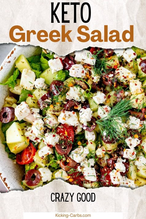 Keto Dinner Salad, Keto Salad No Lettuce, Keto Mediterranean Salad, Keto Lettuce Salads, Low Carb Greek Salad, Keto Romaine Lettuce Recipes, Best Keto Salads, Keto Chopped Salad, Keto Side Salads