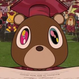 Dropout Bear Pfp, Graduation Bear Kanye, Kanye Bear, Kanye West Bear, Graduation Wallpaper, Kanye West Wallpaper, Graduation Bear, Gay Fish, Crazy Women