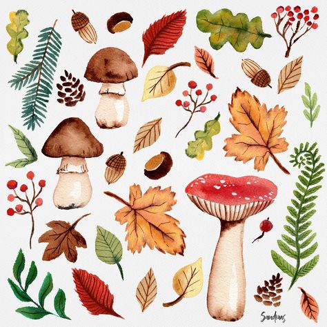 🍂🍄 Embrace the beauty of autumn with my watercolor illustration featuring pretty mushrooms and colored fall leaves! 🍁✨ This design celebrates the magic of nature in its coziest season, and in some pieces, you’ll find the perfect greeting—Hello Fall! Whether you're decorating your space or looking for the perfect fall accessory, this design brings the outdoors in. 🍄🍁 >> Swipe right to see more images & the design on products 😍 Love autumn nature? 🍂 Shop products with this design in my shop a... Pretty Mushrooms, Mushroom Pumpkin, Watercolor Mushroom, Love Autumn, Swipe Right, Autumn Nature, Hello Fall, Fall Accessories, Shop Products