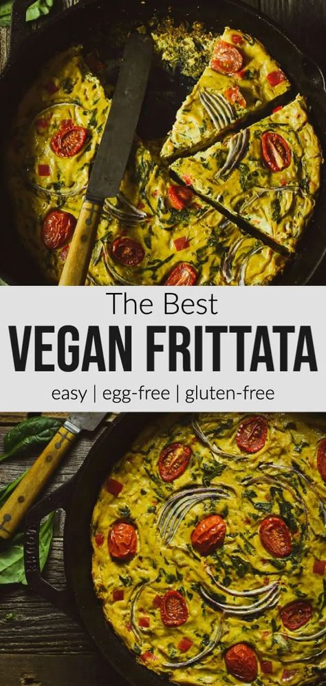 The Best Vegan Frittata (Gluten-Free, Eggless, & Easy) - Shane & Simple Vegan Frittata, Easy Frittata, Plant Diet, Easy Vegan Breakfast, Vegan Breakfast Easy, Vegan Breakfast Ideas, Vegan Egg, Frittata Recipe, Breakfast Vegan