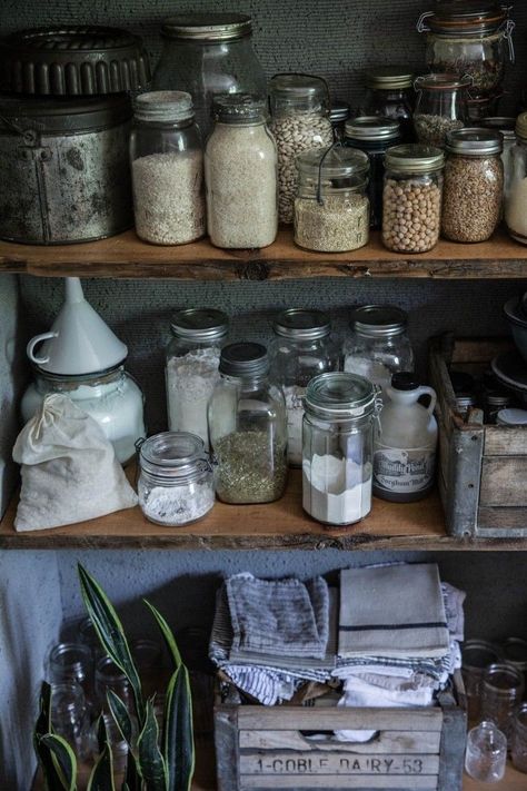 Open Pantry, Local Milk, Rustic Country Kitchens, Eclectic Kitchen, Pantry Design, Pantry Storage, Favorite Kitchen, Kitchen Pantry, Country Kitchen