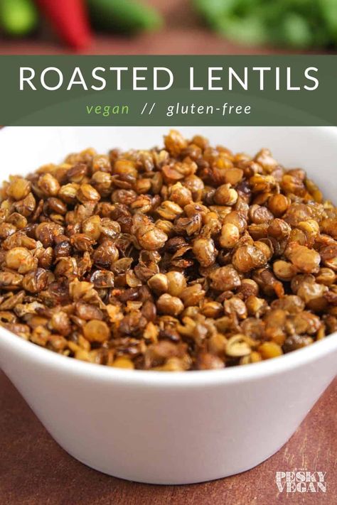 Roasted Lentils, Resepi Biskut, Dried Lentils, Vegan Snack, Lost 100 Pounds, Lentil Recipes, Bean Recipes, Vegan Snacks, Healthy Snacks Recipes