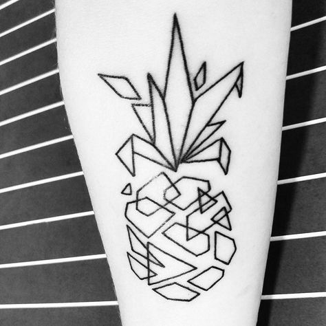 Flower Pineapple Tattoo, Pineapple Minimalist Tattoo, Hawaiian Symbols And Meanings, Cute Pineapple Tattoo, Pinapple Tattoos Minimalist, Geometric Palm Tree, Geometric Pineapple Tattoo, Hawaiian Symbols, Hawaiian Tattoo Meanings