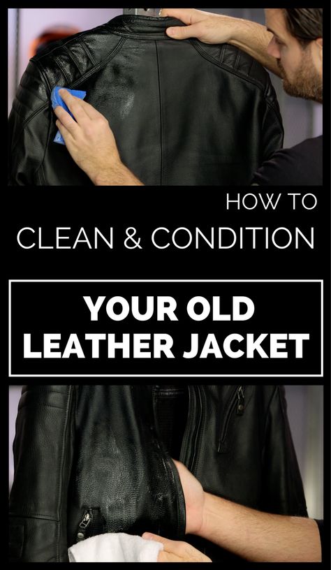 How To Clean And Condition Your Old Leather Jacket - 101CleaningTips.net Repair Leather Jacket, How To Clean A Leather Jacket, Leather Jacket Repair, Diy Leather Jacket, Old Leather Jacket, Cleaner Recipes, Cat Pee, Diy Jacket, Leather Repair