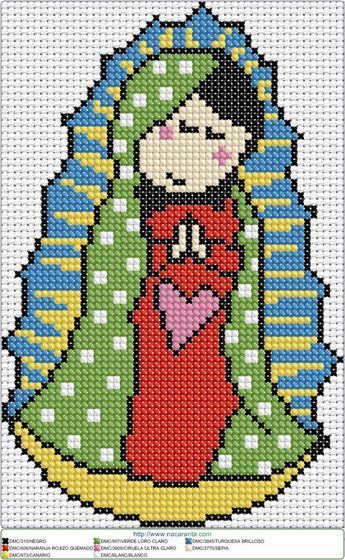 virgen guadalupe en punto de cruz. Cat Cross Stitches, Christian Cross Stitch, Cross Stitch Baby, Diy Cross Stitch, Cross Stitch Animals, Cross Stitch Patterns Christmas, Cross Stitch Patterns Free, Stitching Art, Brick Stitch