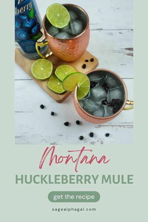 Discover a refreshing spin on a classic cocktail with my Montana mule recipe! This cocktail is a standout among Moscow Mule variations, swapping traditional vodka for huckleberry vodka. The huckleberry vodka blends perfectly with ginger beer and lime juice to create a mule that's uniquely delicious. Top it off with a garnish of fresh huckleberries for a touch of color. This Moscow mule alternative is the ideal summertime cocktail that'll transport you to Big Sky Country with each sip. Mule Variations, Moscow Mule Variations, Pineapple Mule, Cocktails For Beginners, Summertime Cocktail, Moscow Mule Recipe, Mule Cocktail, Mule Recipe, Cocktail And Mocktail