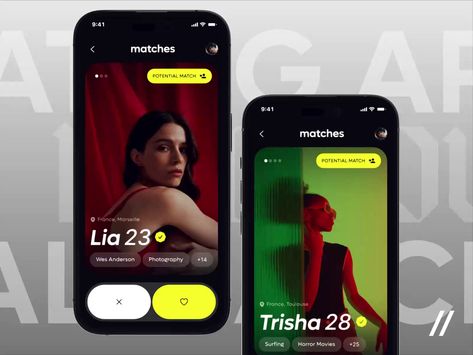 Dating Mobile IOS App Ios App Design, Directory Design, Design Career, Social Media Images, Wes Anderson, Learning Design, Serious Relationship, Design Jobs, Screen Design