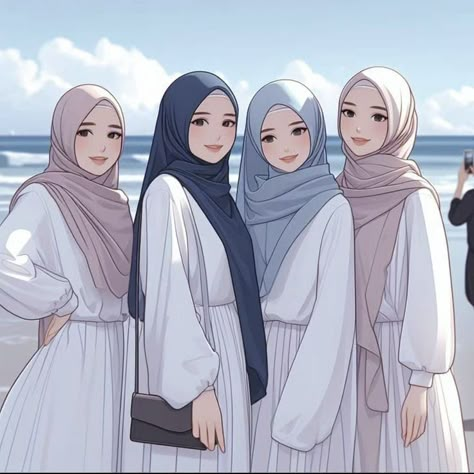 4 Best Friends Drawing Cute, Besties Pictures, Girly M Instagram, Fesyen Islam, 4 Best Friends, Muslimah Photography, Best Friend Pictures Tumblr, Girly M, Islamic Cartoon