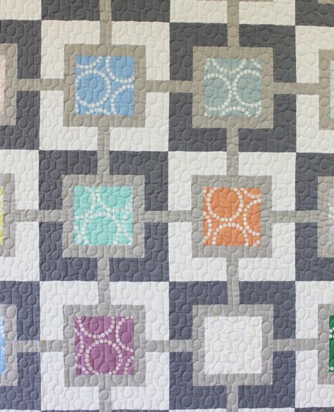 Pearl Gray quilt by Christa Watson. "I quilted a series of lines and circles which I named String of Pearls." Quilts Modern, Charm Pack Quilts, Pearl Gray, Quilt Square Patterns, Patchwork Quilt Patterns, Contemporary Quilts, Modern Quilt Patterns, Memory Quilt, Quilt Designs