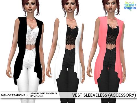 The vest as accessory and to find it in the bracelet section.  Found in TSR Category 'Sims 4 Female Bracelets' Cc Drawing, Female Bracelets, Sleeveless Duster, Sleeveless Coat, Vest Blouse, Photo Charms, Sleeveless Cardigan, Ts4 Cc, Sims 4 Cc Finds