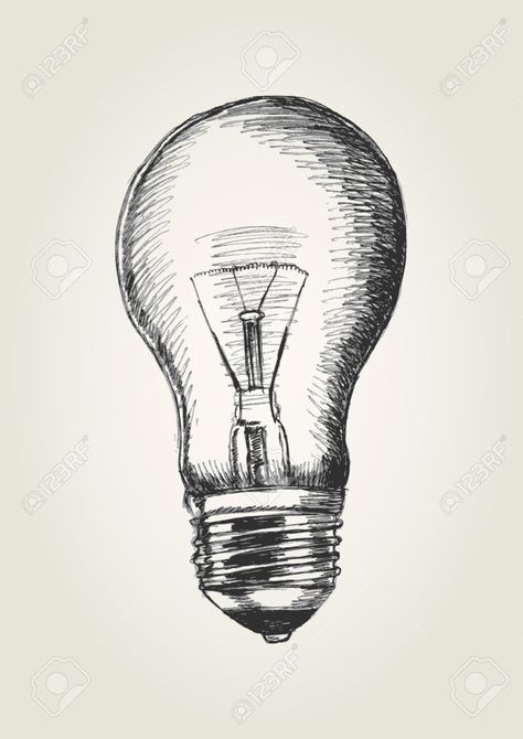 Lightbulb Sketch, Lightbulb Drawings, Lightbulb Doodle, Light Bulb Sketch, Light Bulb Illustration, Drawing Pics, Tungsten Light, Sketching Ideas, Sketch Illustration