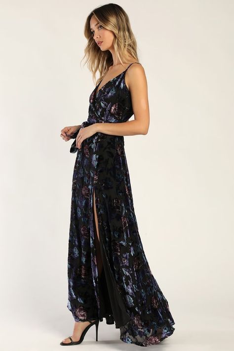 Black Tie Wedding Guest Dress, Moody Colors, Burnout Velvet Dress, Black Tie Wedding Guests, Fall Wedding Guest, Velvet Burnout, Fall Wedding Guest Dress, Burnout Velvet, Cutout Maxi Dress