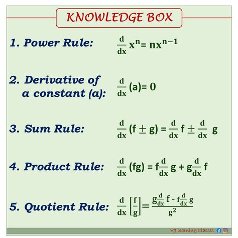 Differentiation Formulas, Quotient Rule, Learn Biology, Math Lab, Study Stuff, Study Flashcards, Physics And Mathematics, Study Notes, Study Tips