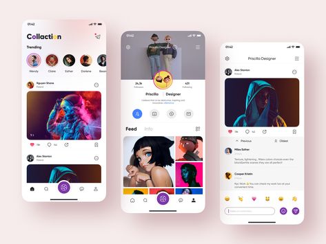 Profile Social Media Design, Reddit Redesign, Social Media Ui Design, Sns Ui, Social Media App Design, Best App Design, Moodboard App, Sns Design, Ui Design App