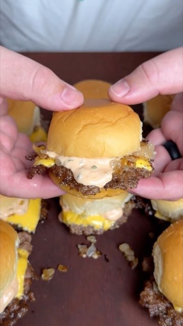 Brian Gerwig on Instagram: "Animal Style Smashburger sliders! These were so good!! Recipe ⤵️  Spread: * 1/3 cup Mayo * 1/4 ketchup  * 2 tbsp dill pickle relish  * 2 Tbsp chives (optional) * 1 Tbsp Worcestershire sauce  Cooking:  * First make your spread by combining all ingredients above. Place in the fridge to chill while you make the burgers  * Over medium heat, sauté 1 diced onion with 1-2 tbsp of butter for about 5-10 minutes until caramelize * Once the onions are almost done, use @kingshawaiian slider buns, adding mayo on both halves, and toast them on the griddle  * The slider buns will add a touch of sweetness to the the burgers, that is so good! * Using 1oz meatballs, place them on a griddle over high heat.  * After 1-2 minutes, press them firmly down, smashing them as thin as you Italian Sandwich, Good Recipe, Burger Sliders, Slider Buns, Smash Burger, Pickle Relish, Football Food, Dill Pickle, Game Day Food