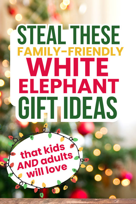 Don't miss these cool white elephant gift ideas for families. You'll find white elephant gifts for kids that even adults will think are fun. Find the best white elephant gifts for families this year! Diy White Elephant Gifts Funny, White Elephant Themes, Nice White Elephant Gift Ideas, What Is White Elephant, White Elephant Theme Ideas, Family White Elephant Gift Ideas, White Elephant Gifts For Kids, Work White Elephant Gifts, White Elephant Gift Ideas Diy