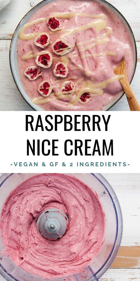 2-Ingredient Raspberry Nice Cream | ElephantasticVegan.com #vegan #glutenfree #sugarfree #nicecream #raspberry #summer #icecream Vegan Nice Cream, Nice Cream Recipe, Vegan Ice Cream, 2 Ingredient, Nice Cream, Healthy Smoothie, Vegan Dessert Recipes, Vegan Treats, Delicious Vegetarian