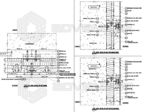 Aluminum Composite Panel (ACP) Cladding, Detailing, Drafting Services Acp Cladding, Aluminum Wall Panel, Curtain Wall Detail, Aluminum Composite Panel, Architecture Design Process, Facade Panel, Aluminium Cladding, Facade Cladding, Metal Cladding