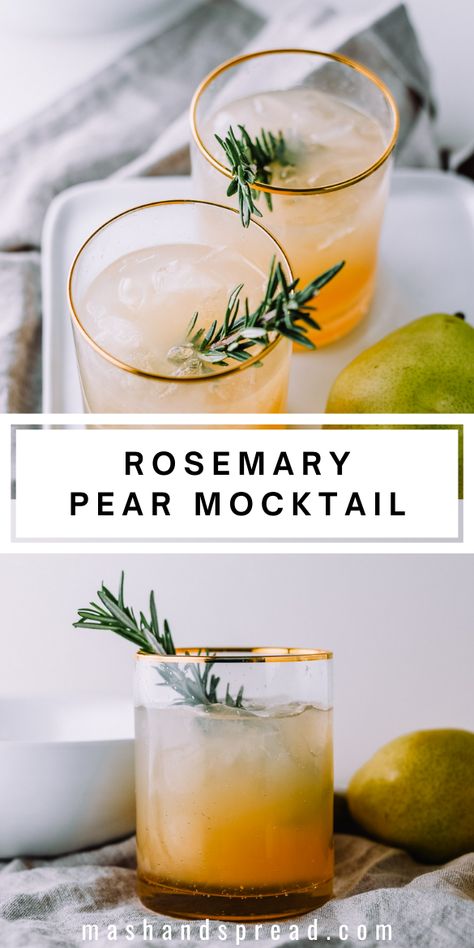 Pear Mocktail, Mocktail Drinks, Alcohol Free Drinks, Drink Recipes Nonalcoholic, Cocktail And Mocktail, Non Alcoholic Cocktails, Alcoholic Cocktails, Fancy Drinks, Milk Shakes