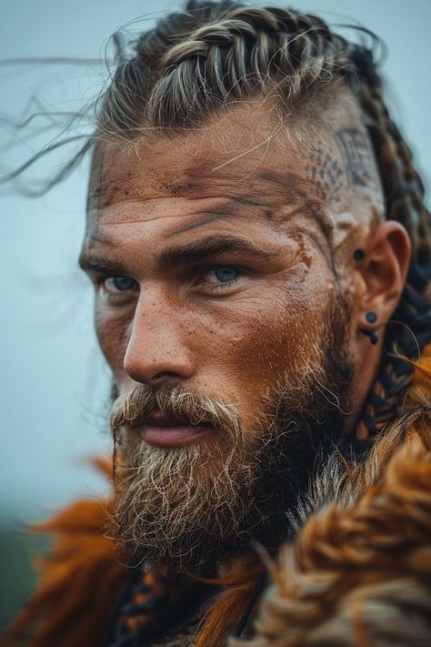 Beard Braid, Viking Warrior Men, Viking Haircut, Viking People, Braided Beard, Flat Top Haircut, Viking Men, Viking Beard, Viking Hair