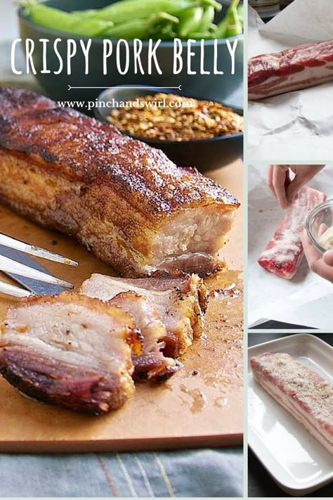 Pork Roast In Oven, Recipe Pork, Pork Belly Recipes, Crispy Pork Belly, Pork Dinner, How To Cook Pork, Crispy Pork, Pork Dishes, Oven Roast