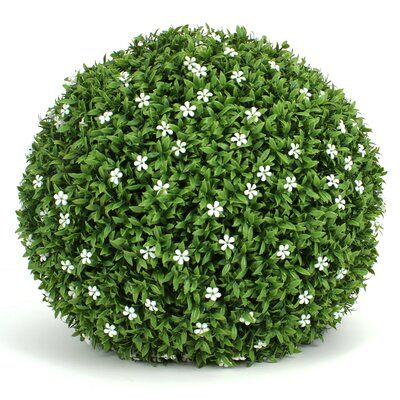 3rd Street Inn topiary balls: 3rd Street Inn offers the highest quality, most realistic, artificial foliage on the market today. 3rd Street Inn topiary balls look great while hanging, in planters, on mantels, as table centerpieces, and more. Set Size: 1 | 3rd Street Inn 15" Artificial Flowering Topiary 15.0 H x 15.0 W x 15.0 D in green | Wayfair | Home Decor Flower Topiary, Topiary Balls, Garden Spheres, Topiary Plants, Artificial Topiary, Artificial Plants Outdoor, Artificial Foliage, Topiary Trees, Pillows Flowers