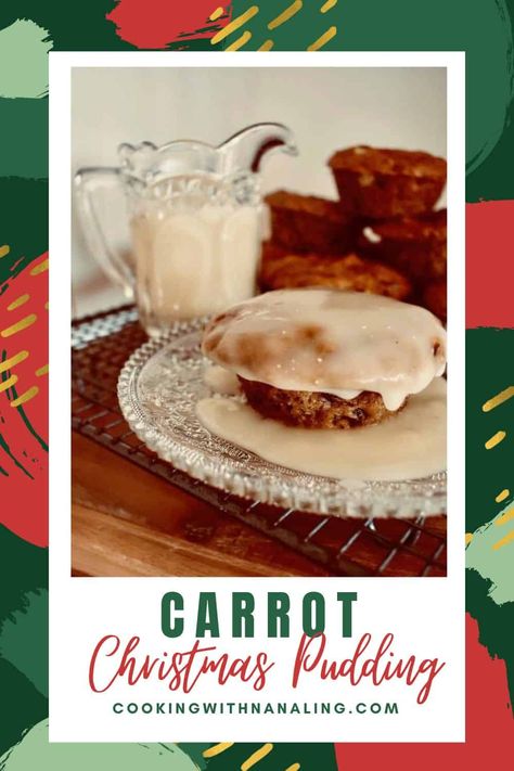 Carrot Christmas Pudding Christmas Dinner Recipes Easy, Carrot Pudding, Christmas Pudding Recipes, Mini Carrots, Sweet Carrot, Vanilla Sauce, Philadelphia Cream Cheese, Festive Desserts, Brown Sauce