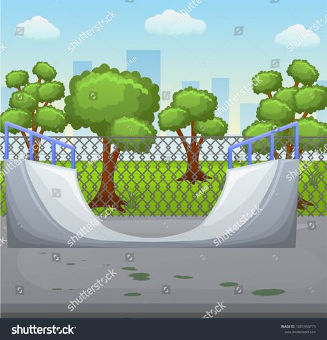 Illustration of a skate park with roller. Skate ramp on a skate arena. Skatepark in a city. Vector illustration #Ad , #AFFILIATE, #roller#Skate#park#Illustration Skate Park Illustration, Skate Park Drawing, Skatepark Drawing, Skatepark Illustration, Skate Park Design, City Vector Illustration, Park Illustration, Skate Ramp, Skateboard Ramps