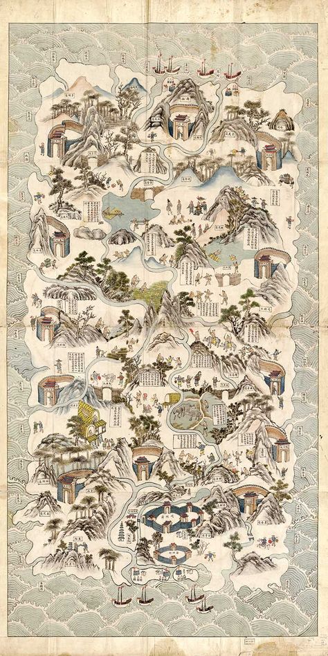 Map Of China, Cartography Map, China Map, Pictorial Maps, Illustrated Maps, Map Illustration, Ancient Maps, Fantasy Maps, World Maps