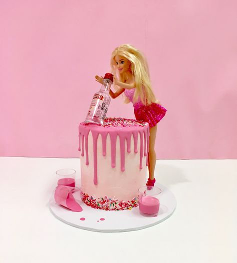 Barbie Inspired Cake Birthday, Birthday Cake For Women Barbie, Barbie Cake 18th Birthday, 21st Barbie Cake, Adult Barbie Cake, Barbie Party For Adults, Barbie 21st Birthday Cake, Sunshine Birthday Cakes, Diy 21st Birthday Gifts