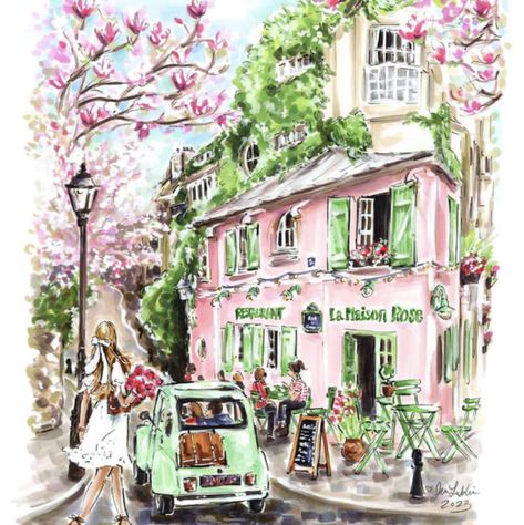 Jen Lublin, April In Paris, Parisian Aesthetic, City Sketch, A Level Art Sketchbook, Digital Art Photography, Watercolor Architecture, My Bday, Parisian Cafe