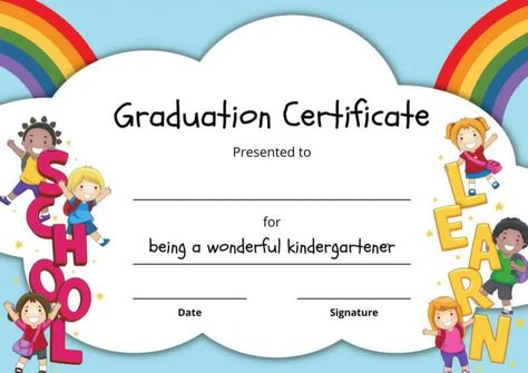 Graduation Certificate For Kindergarten, Homeschool Activities Preschool, Fijian Language, Preschool Graduation Certificate, Graduation Crafts Preschool, Graduation Awards, Kindergarten Graduation Certificate, Preschool Certificates, Homeschool Diploma