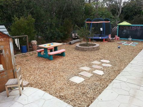 Kids play area Grass Backyard, Playground Landscaping, No Grass Backyard, Backyard Plan, Diy Playground, Backyard Plants, Outdoor Play Area, Backyard Gazebo, Backyard Privacy