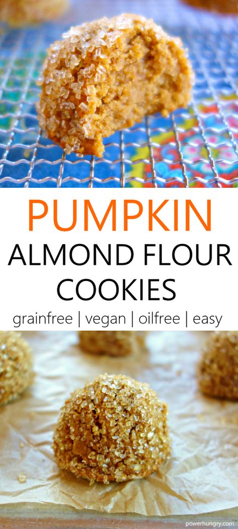 Pumpkin Almond Flour, Cookies Made With Almond Flour, Grain Free Cookies, Almond Flour Cookies, Paleo Cookies, No Flour Cookies, Paleo Sweets, Cookies Vegan, Almond Flour Recipes