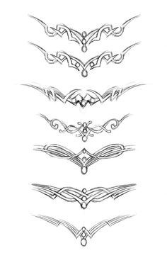 Ingenious Ideas, Fantasy Character Names, Crown Drawing, Necklace Drawing, Jewelry Template, Crown Art, Polynesian Tattoo Designs, Jewelry Drawing, Head Tattoos