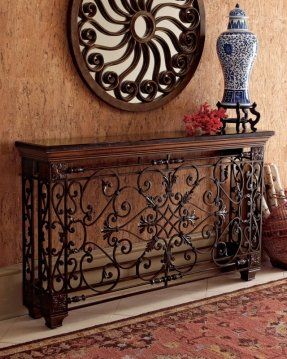 Wrought iron foyer table Wrought Iron Console Table, Tuscany Decor, Iron Console, Iron Console Table, Wrought Iron Table, Wrought Iron Furniture, Tuscan Decor, Wrought Iron Decor, Tuscan Design